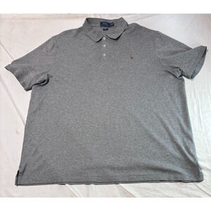 Polo Ralph Lauren Polo Shirt Mens 2XL Soft Touch Cotton Gray Flesh Pony